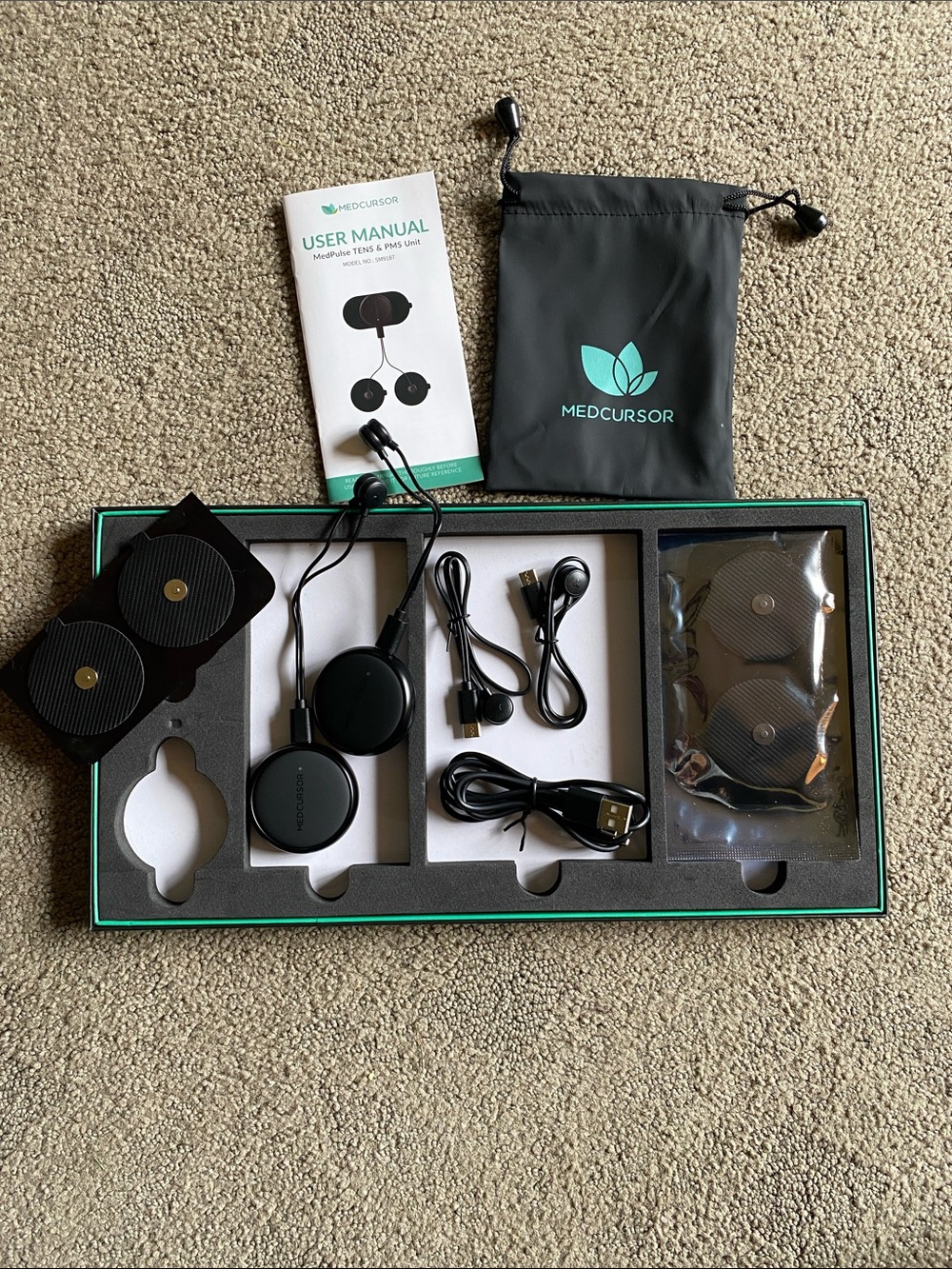 Black Portable TENS/EMS Pain Relief Kit